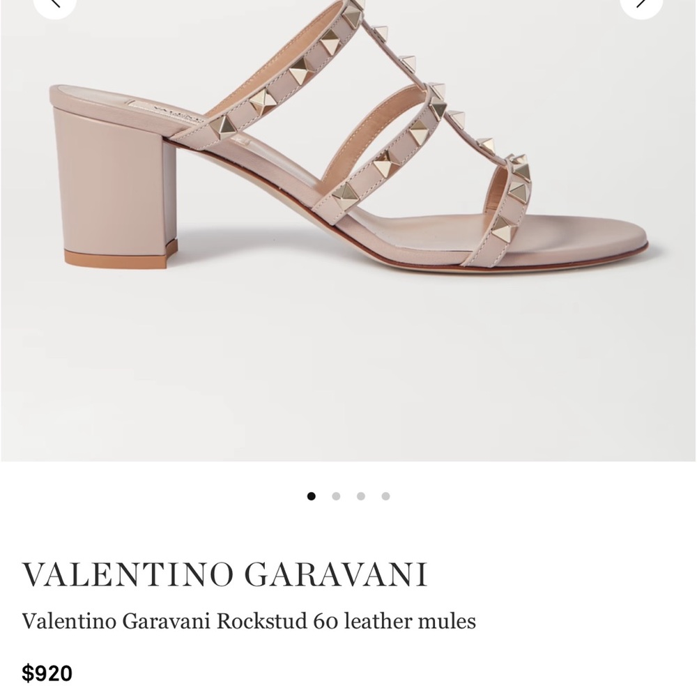 Valentino Garavani Nude Rockstud Leather Mules
